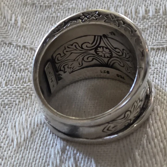 Konstantino Lattice Diamond Ring, SS & 18k, Size 7 - Picture 3 of 13